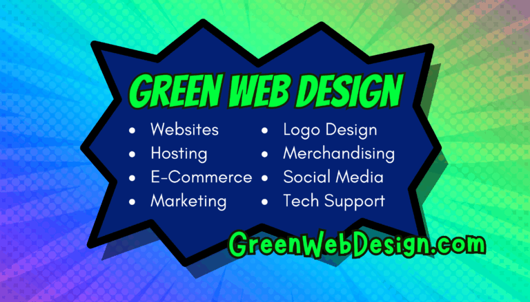 Green Web Design Business Card Back 1 768x439